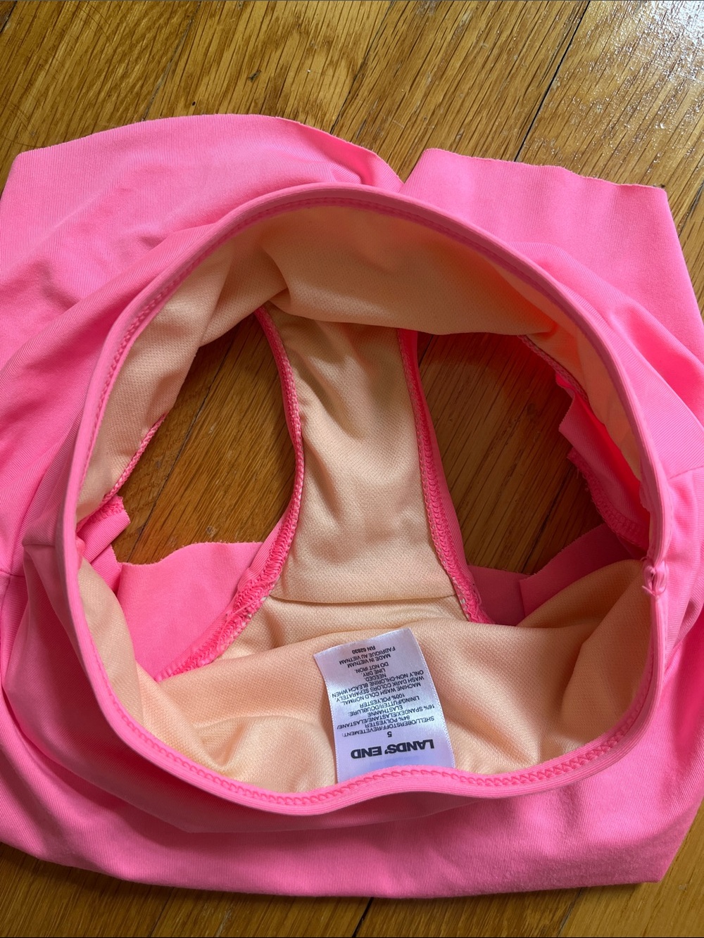 Size 5 Girls Land’s End Neon Pink Swim Skirt Bikini Bottoms - Picture 6 of 8